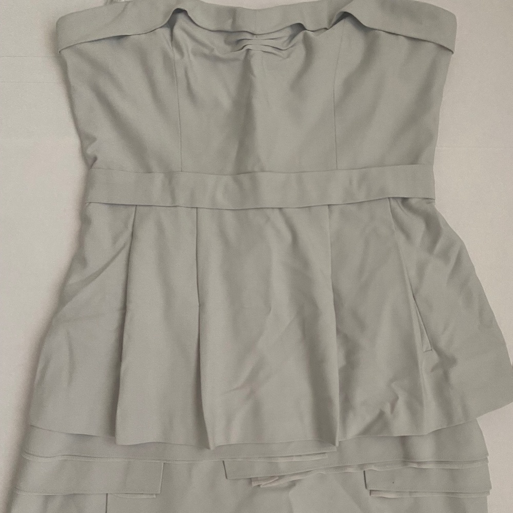 Dress, strapless, with side pockets